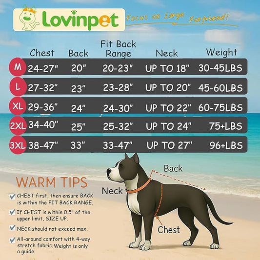 LovinPet Pitbull Large Dog Clothes, Wound Care/Post Surgery Dog Clothes, Lost World Dinosaurs Print, UV Protection, Pet Anxiety Relief, Large Dog Onesies, Pitbull Clothes, Grey M