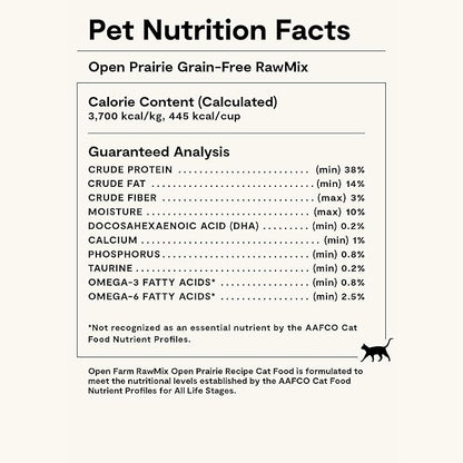 Open Farm, RawMix Dry Cat Food, Protein-Packed Kibble Coated in Bone Broth with Freeze Dried Raw Chunks, for Indoor & Outdoor Cats, Chicken & Turkey Grain-Free Recipe, 8lb Bag
