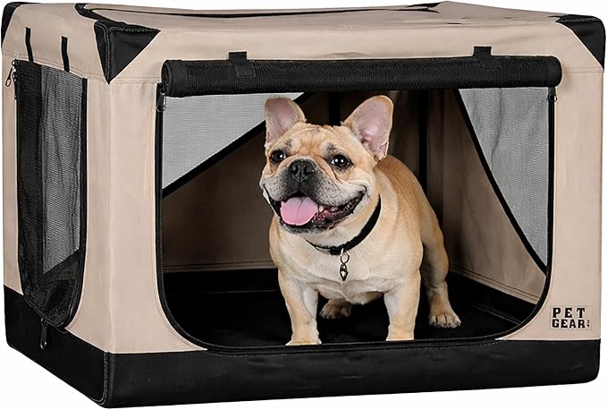 Pet Gear Insta-Fold Soft Crate for Dogs, 26", Sand Dune
