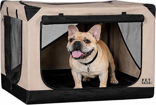 Pet Gear Insta-Fold Soft Crate for Dogs, 26", Sand Dune