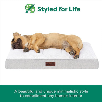 Furhaven Orthopedic Dog Bed – Classic Cushion with Plush Tufted Top, Supportive Foam Mattress, Removable Washable Cover, Joint Relief - Gray, Large