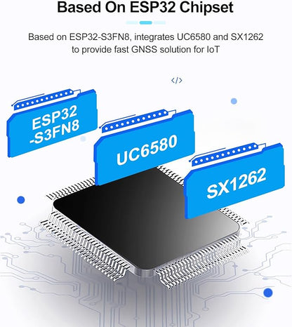 MakerFocus Wireless Tracker Supports GPS Galileo Multi-System Joint Positioning ESP32-S3 WiFi Bluetooth SX1262 UC6580 with 3000mAh Battery, 915MHz LoRa Antenna, 0.96-inch LCD Display for Meshtastic