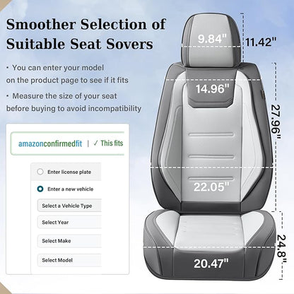 Coverado Car Seat Covers Full Set, Seat Covers for Cars, Front Seat Covers and Back Seat Cover Waterproof Leather Automotive Seat Cover, Universal Car Interior Protectors Cushion for Most Cars