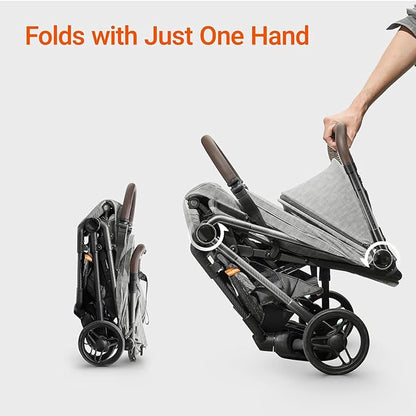 MAMAZING Ultra Air Lightweight Baby Travel Stroller with Carbon Fiber Frame, Compact & Airplane-Friendly, One-Handed Fold, 11.6 lbs, Perfect for Toddlers, Organizer & Cushion Included, Grey