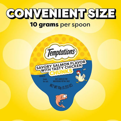 Temptations Lickable Spoons, Soft Lickable Cat Treats, Adult Wet Cat Treats, Variety Pack, 24 Spoons