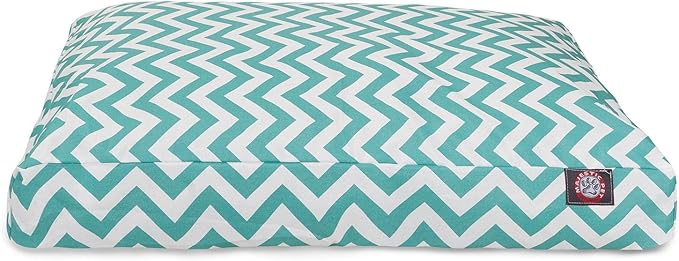 Majestic Pet Chevron Rectangle Dog Bed Washable – Non Slip Comfy Pet Bed – Crate Bed with Removable Washable Cover – Kennel Bed for Sleeping, Polyester Fiber, Medium, Gray