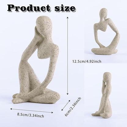 Fish Aquarium Decor Ornaments Sandstone Thinker Statue Minimalist Fish Tank Decorations Small Accessories Resin Abstract Home Decor Fish Toy for Betta Cichlid Goldfish Shrimps Hermit Crabs Turtle