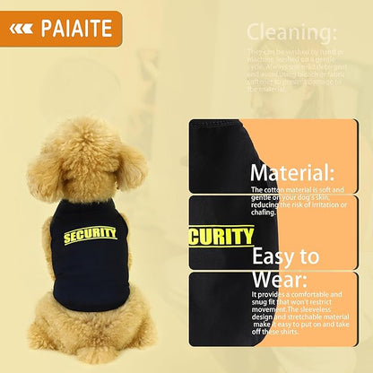 Discover Cozy Cotton Canine Wear: Soft, Lightweight, and Breathable Dog Shirt Vest with Eye-Catching Graphics(Security), Keeping Your Furry Friend Warm and Comfy! Grey 4XL