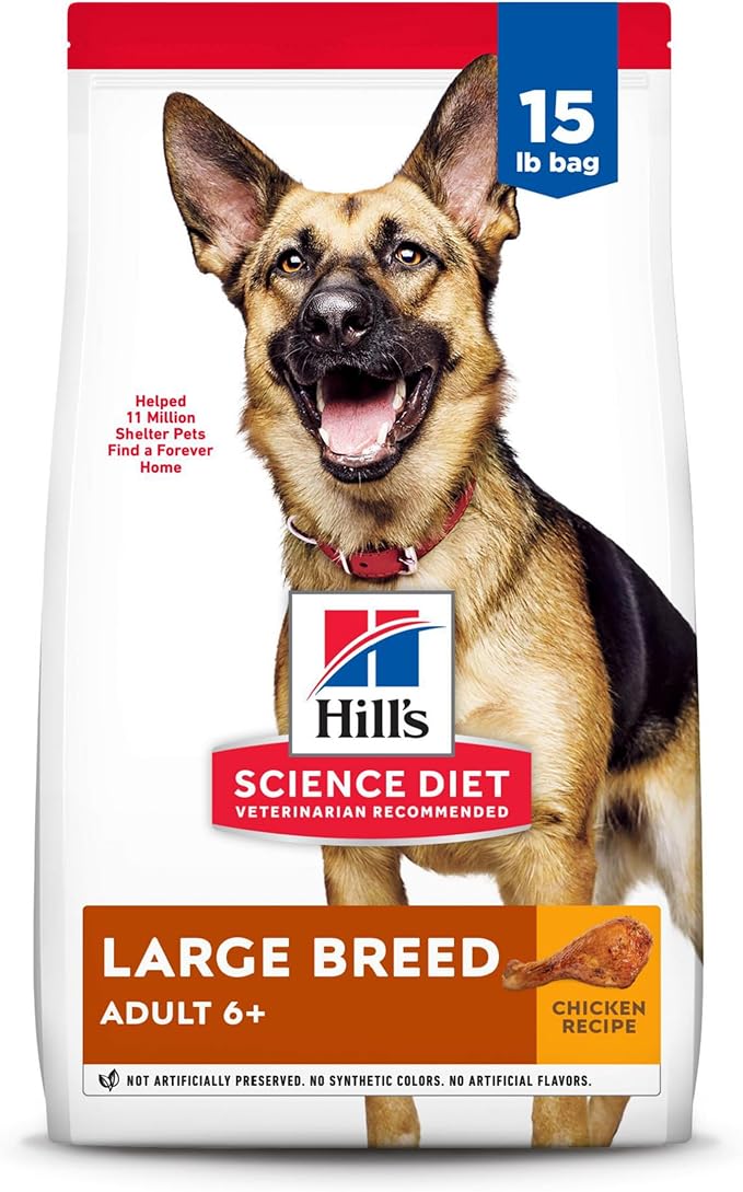 Hill's Science Diet Adult 6+ Large Breed Dry Dog Food, Chicken, 15 lb. Bag