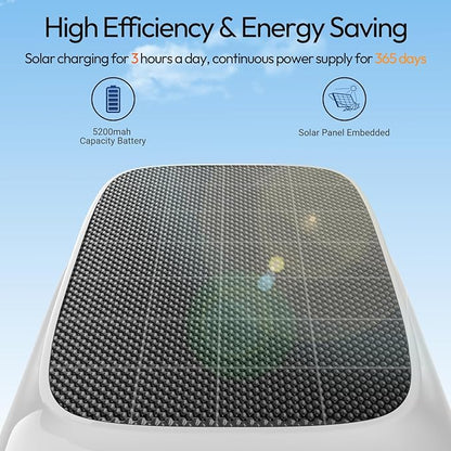 2.4G/5G WiFi Camera for Home Security with Embedded Solar Panel, 2.5K Solar Security Camera Wireless Outdoor with Color Night Vision, 2-Way Talk, Siren,IP66, Cloud/SD, AI Detection, W/Alexa