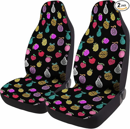 GENANY Power Fruit Car Seat Covers Set of 2, Breathable Front Seat Covers for Truck Sedan SUV, Anime Car Accessories, Anime Gift for Women Men