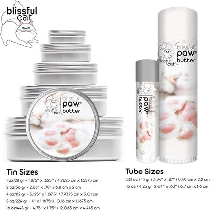 The Blissful Cat Paw Butter, Moisturizer for Dry Paw Pads, Softens and Protects a Rough Paw, Versatile, Lick-Safe Cat Paw Balm, 1 oz.