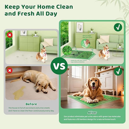 Puppy Pads XL 60 Count - 28"x34" Extra Large Pee Pads for Dogs Odor Blocking, Leak-Proof Potty Training Pad Super Absorbent, 6-Layer Leak-Bamboo Patterns Dog Pads