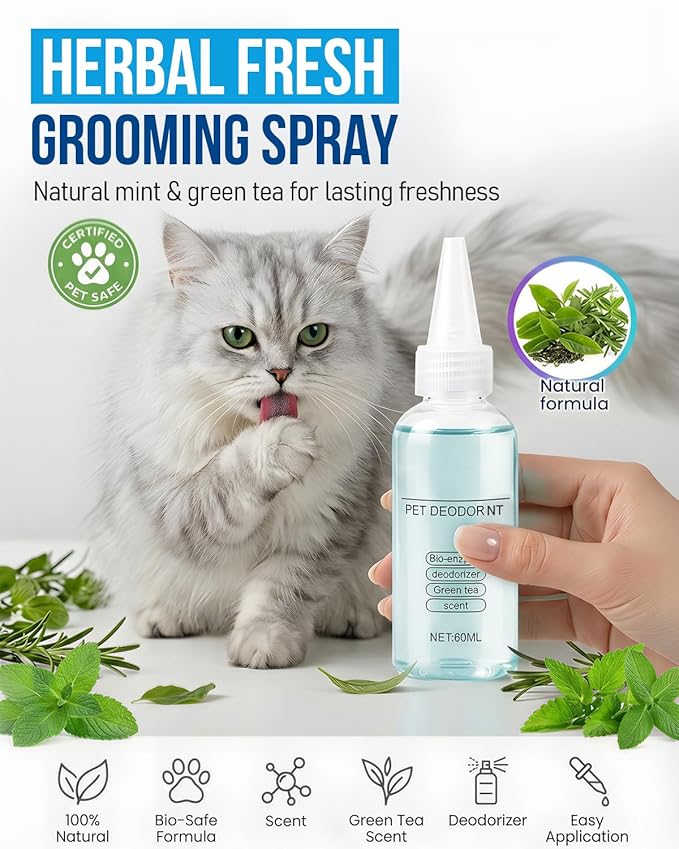 Spray Deshedding Brush for Cats & Dogs, 2-in-1 Mist Grooming Tool with Undercoat Removal, Anti-Static Pet Hair Remover, Gentle Stainless Steel Comb, No Flying Fur, Self Cleaning