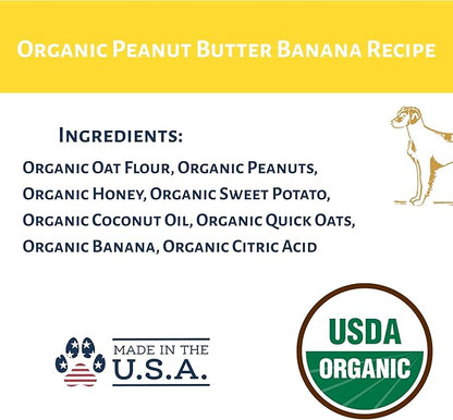 Dog Mamma's Organic Peanut Butter Banana Recipe - Certified Organic Dog Treats 6 oz