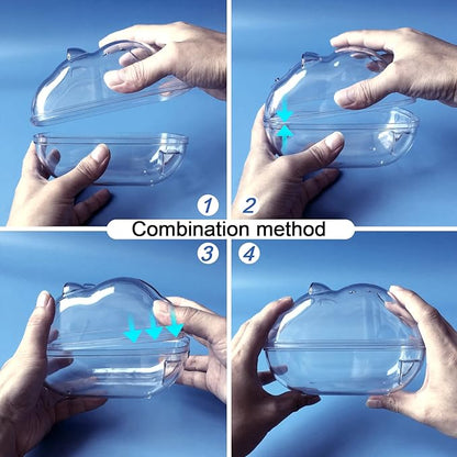 lazYYzal Hamster Bathtub,Hamster Bathroom,Small Animal Habitat Décor,Sand Bath Container Transparent Beds,Hamster Bed,Ice Bathtub,Sleep Pad Nest,Sand Bath Box for Small Pet Animals Cage Accessories（L）