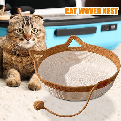 Pet Bed for Cats and Dogs Pet Nest Beds for Indoor Cat Puppies Small Pets Wicker Pet Litter with Handle Cozy Cat Litter Pet Accessories