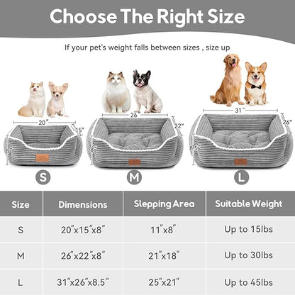 Zerbuger Orthopedic Dog Bed for Medium Dogs,Dog Sofa Beds Supportive Foam Pet Couch Bed with Removable Washable Mat and Nonskid Bottom (Medium, Grey)