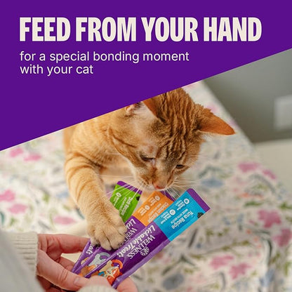 Wellness Lickable Treats Soft Puree Natural Grain Free Adult Cat Treats, Chicken Recipe, Contains 6-0.4 Ounce Squeezable Tubes