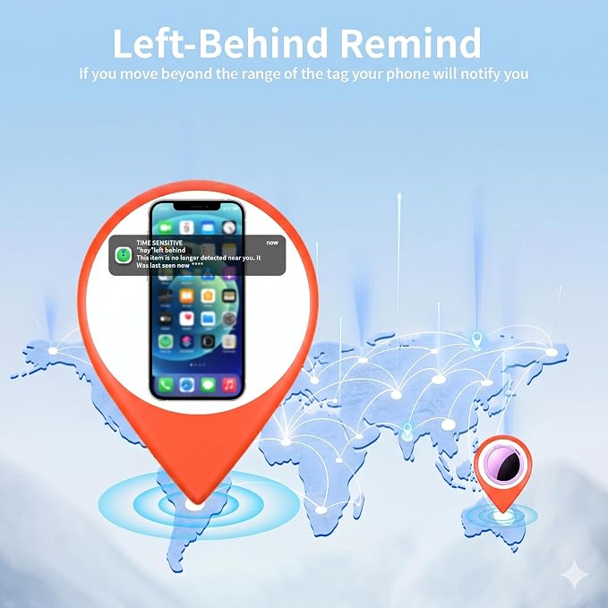 2 Pack Tracker Tags Finder Apple Find My MFi Certified Waterproof iOS Only | Bluetooth Air Smart Tags Item Finder Locator Worldwide Tracking for Key Pets Wallet Backpack Dogs Luggage Replaceable Battery