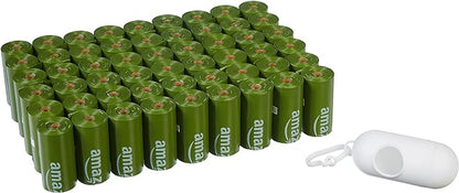 Amazon Basics Premium Leak Proof Dog Poop Bags with Dispenser and Leash Clip, Unscented, 13" x 9", 810 Count (54 Rolls of 15)