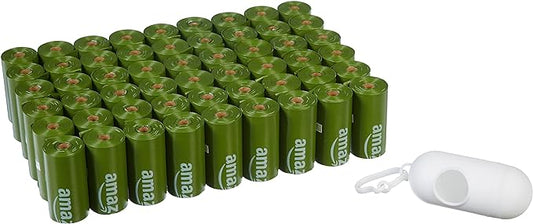 Amazon Basics Premium Leak Proof Dog Poop Bags with Dispenser and Leash Clip, Unscented, 13" x 9", 810 Count (54 Rolls of 15)