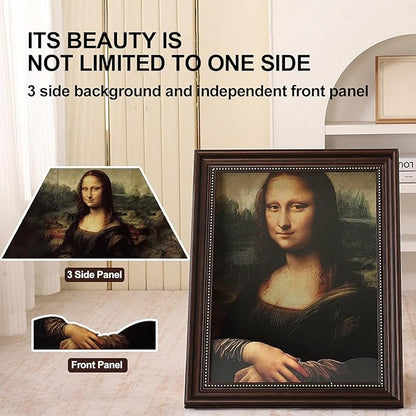 Mona Lisa Cat Bed, Wooden Frame Design, Dimensions: 17x20.5x13.4 inches, Suitable for Small and Medium-Sized Cats, a for pet Cats.