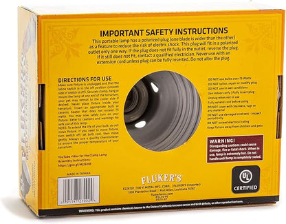 Fluker's Clamp Lamp, Heavy Duty, 75-Watt Maximum | On/Off Switch | 5.5" Diameter | Pack of 2 | UL/CUL Approved
