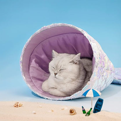 Cat Litter Mermaid pet Sleeping Bag Winter Warm Three-Dimensional Non-Collapse Stuffing pet pad Four Seasons Universal Cute cat Bed