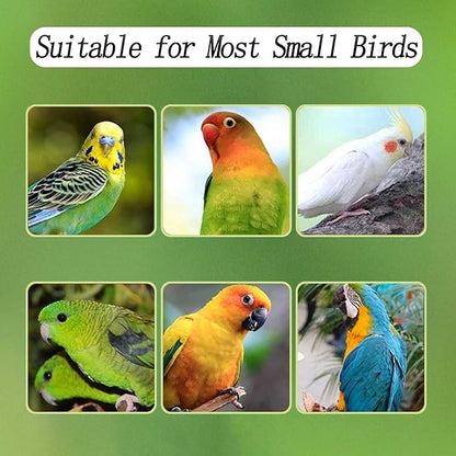 No Mess Bird Feeder for Cage, Automatic Acrylic Bird Feeder Seed Catcher Tray Cage with Stainless Steel Hooks for Small Parrots Canary Parakeet Budgerigar Crested Cockatiel Lovebird (Small)