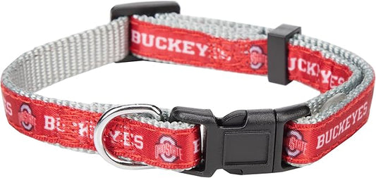 Pets First Collegiate PET Collar New Version Ohio State Buckeyes Dog Collar, Size Small. Best Sports Team Color for Dogs & Cats. A Shiny & Colorful Dog & Cat Collar Licensed by The NCAA