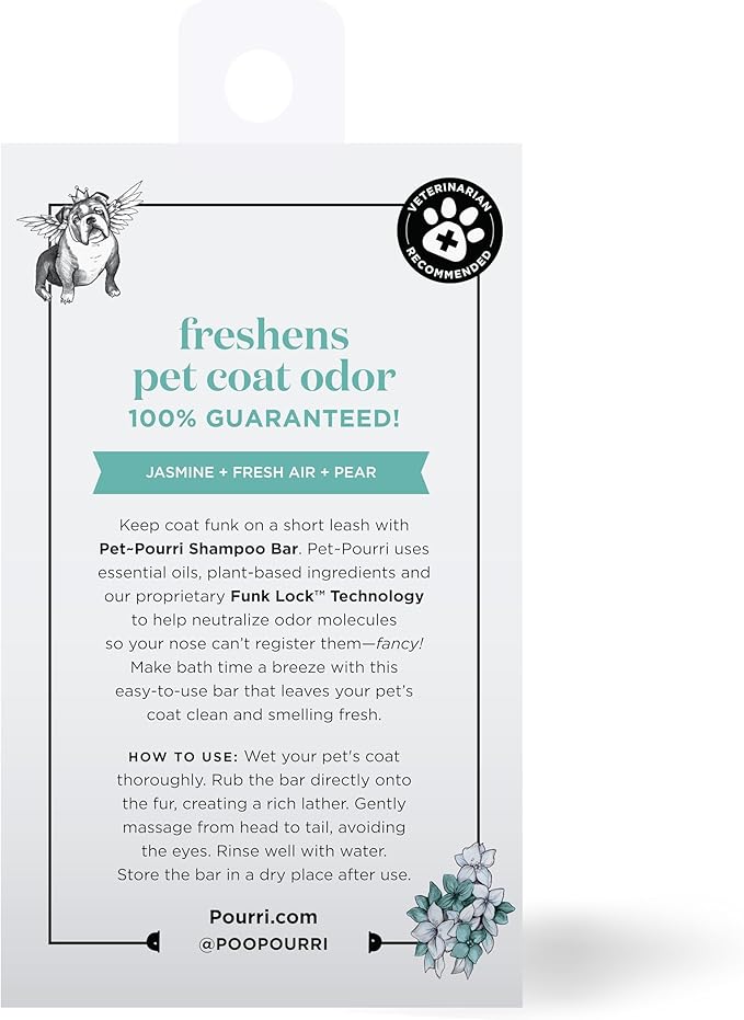 Poo-Pourri Deodorizing Shampoo Bar for Dogs & Cats– Moisturizing Skin & Coat Formula – Plant Based Ingredients – Vet Recommended – Paraben & Sulfate-Free No Harsh Chemicals – Bar Shampoo for Pet Odor