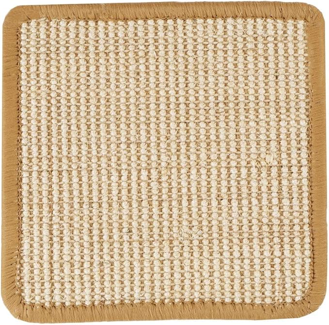 SHENGOCASE 4-Pack 10" x 10" Sisal Cat Scratching Mat Pad with Hook & Loop Tapes for Wall Couch, Window Perch, Cat Wall Furniture Shelves