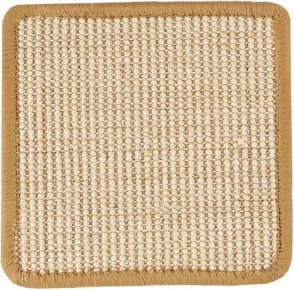 SHENGOCASE 4-Pack 10" x 10" Sisal Cat Scratching Mat Pad with Hook & Loop Tapes for Wall Couch, Window Perch, Cat Wall Furniture Shelves