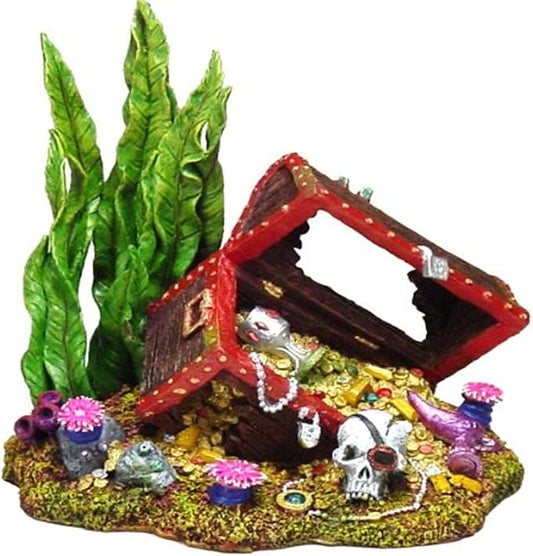 Exotic Environments Sunken Treasure Chest Aquarium Ornament, Small, 5-1/2-Inch by 4-Inch by 5-1/4-Inch