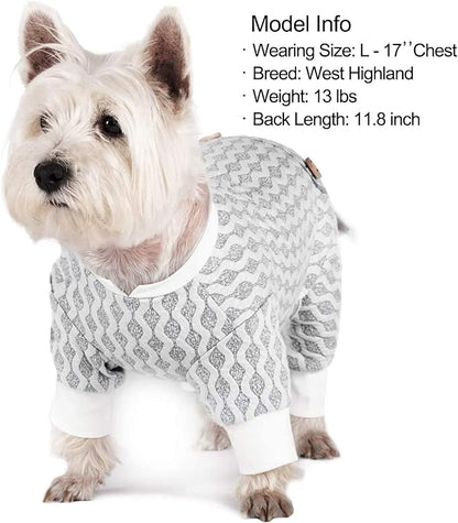 KYEESE Dog Pajamas Small Stretchable Dog Pjs Jumpsuit 4 Legs Puppy Pajamas Hair Shedding Cover