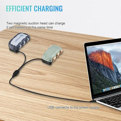 2-in-1 Portable Magnetic Quick Charge Cable | Anti-Lost Heavy-Duty | Replacement for Tractive Dog GPS Tracker | Travel-Friendly Compact USB Cord for Home & Outdoor (Black)