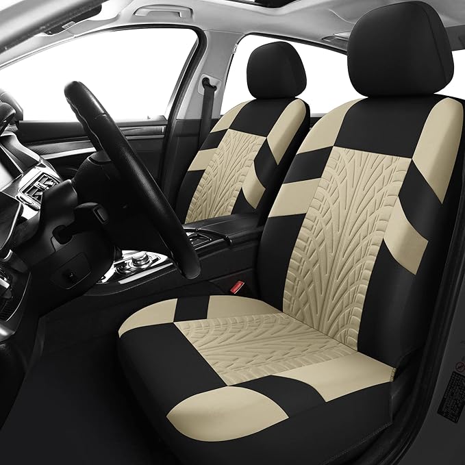 VarCozy Car Seat Covers Front Pair,Universal Cloth for Car,Breathable & Washable SUV, Sedan, Van, Automotive Interior Covers, Airbag Compatible
