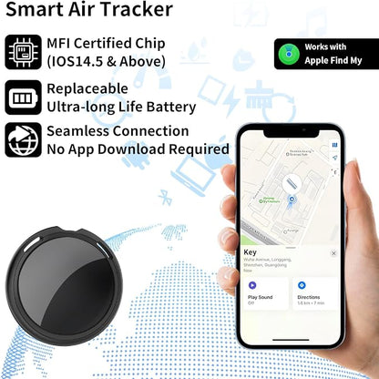 GPS Tracker for Vehicles No Subscription Works with Find My(iOS Only)Hidden | Magnetic Case Mini Car Locator Real-Time Global Tracking Device for Vehicles Motorcycles Waterproof Key Finder No Monthly Fee