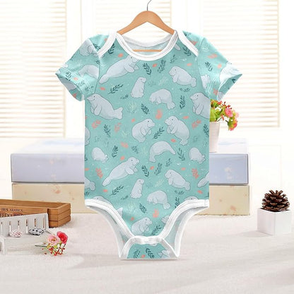 Bright Emotions Raccoons Baby Short Sleeve Bodysuits Romper Unisex Infant Outfit Wrapping Clothes for Boy Girl kids 3M