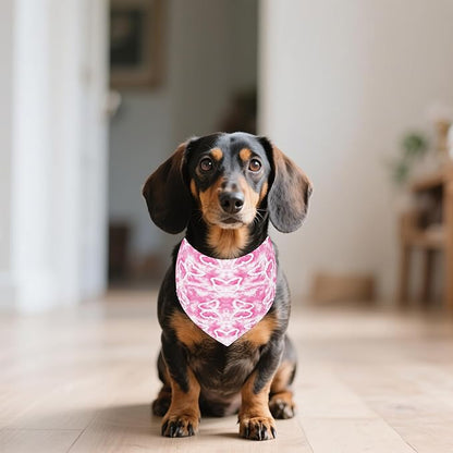 7 PCS Medium Tie Dye Dog Bandanas Hemming Seam Edge Dog Bandana for Small Dogs Print One Side Large Cats Scarfs Party Grooming M