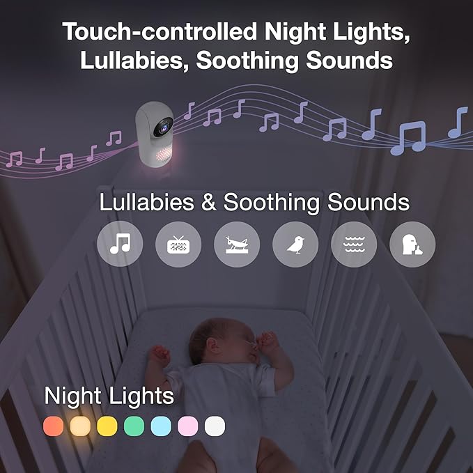 VTech Advanced HD Twin Baby Monitor – 2 Cameras, 5.5" IPS Screen, Pan-Tilt-Zoom, No WiFi, Night Vision, 2-Way Talk, Lullabies, Soothing Sounds