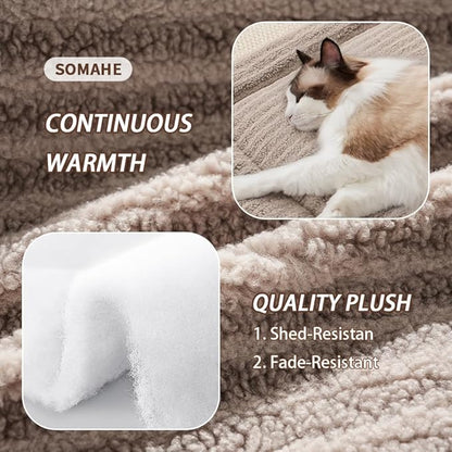 Self-Warming Cat Bed Pad, Reversible & Ultra Soft Pet Mat for Crates, Kennels, Sofas & Furniture, Machine Washable, Durable for Dogs and Cats, 23x15 Inch Coffee