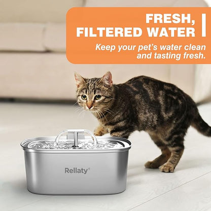 Rellaty Official Cat Fountain Filters Replacement： Pre-Filter Sponges for 3.2L/108oz Automatic Pet Water Fountain - Includes 12 Sponge Filters & 12 Carbon Filters
