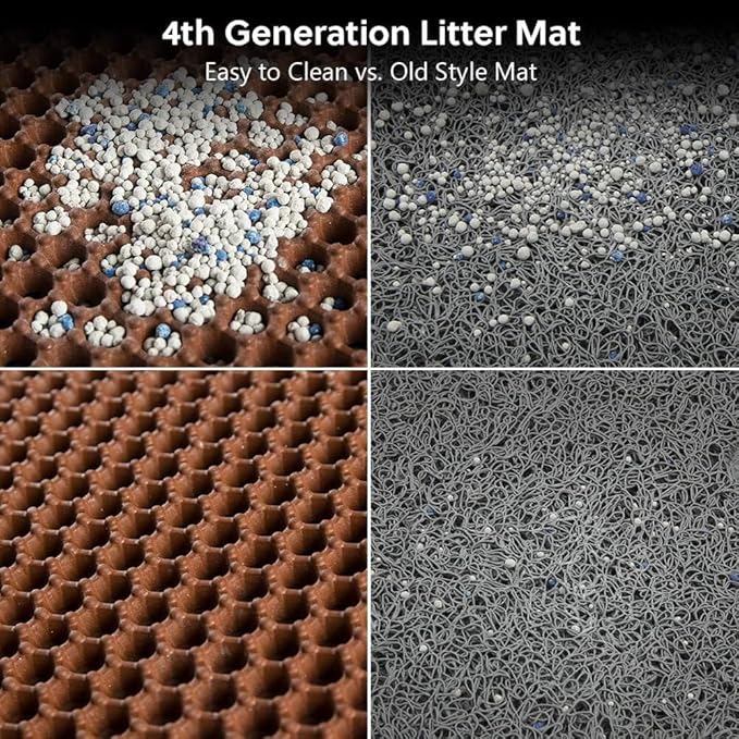 WePet Cat Litter Mat, Kitty Litter Trapping Mat, Honeycomb Double Layer Mats, No Phthalate, Urine Waterproof, Easy Clean, Scatter Control, Catcher Litter Tray Box Rug Carpet