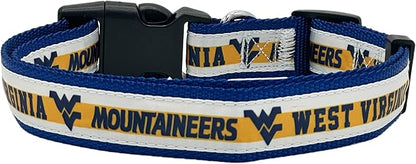 Pets First Collegiate Pet Accessories, Dog Collar, West Virginia Mountaineers, Medium