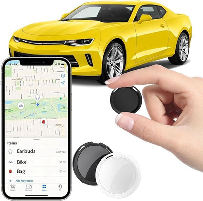 2 Pack GPS Tracker for Vehicles Work with Find My (iOS Only) Real Time Mini | Hidden Car Tracking Devices Worldwide Coverage Car Key Locator Waterproof No Monthly Fee No Subscription No SIM Card Required