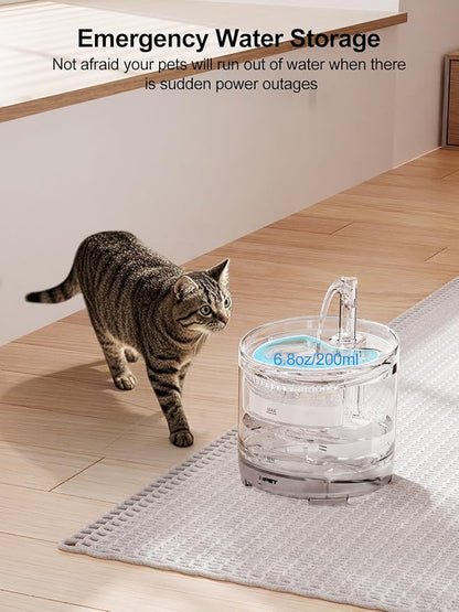 NPET Cat Water Fountain WF050TP 1.5L Automatic Pet Drinking Fountain with Replacement Faucet Kit - 8 Replacement Filters (No Adapter)