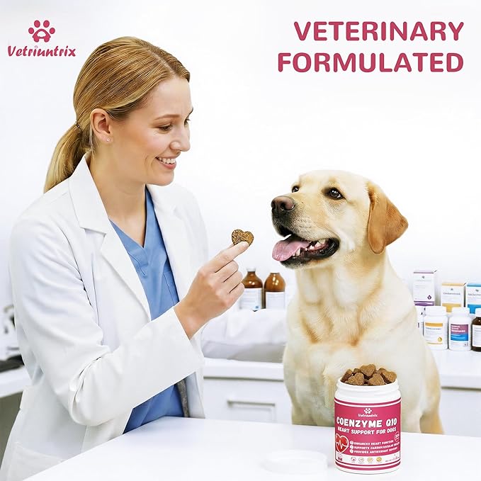 Heart Support Supplement for Dogs, Taurine for Senior & Puppy Dogs, Dog Multivitamin with CoQ10 & L-Carnitine for Heart, Cardiovascular & Antioxidant Support - 200ct