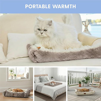 The Cat Ladies Self Warming Heated Cat Bed Mat - Heated Outdoor Kitten Bed Mat - Non Electric Heating Pad - for Indoor and Outdoor Cats - Reversible Comfortable Design – Coffee Brown